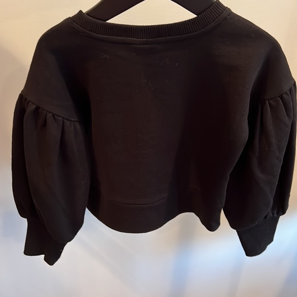 Janie and Jack girls size 4 black sweatshirt with pink ballerina detail - Picture 2 of 4